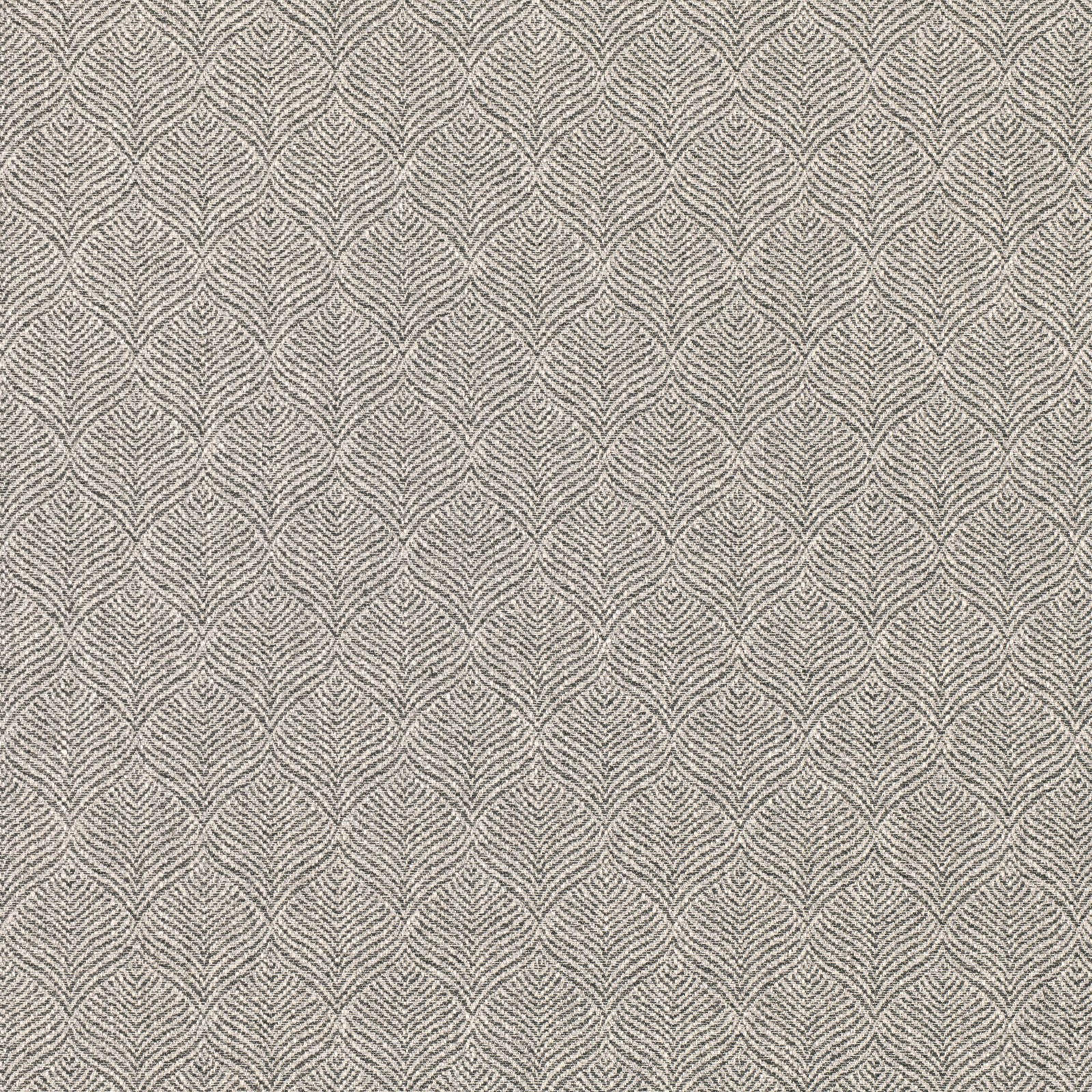 Soft greige-grey woven swatch with repeating fine leaf-chevron diamonds and subtle texture