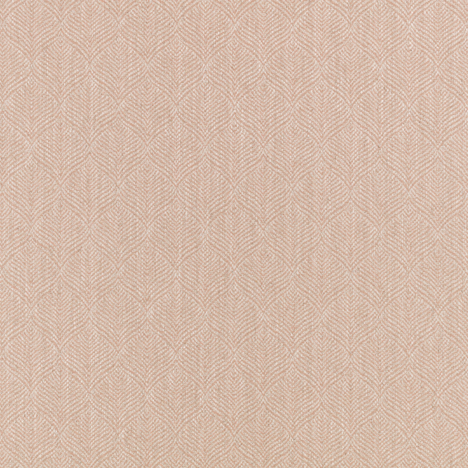 Pale Tuscan pink woven textile with repeating tonal chevron-leaf texture