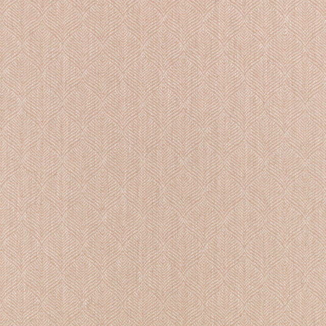 Pale Tuscan pink woven textile with repeating tonal chevron-leaf texture