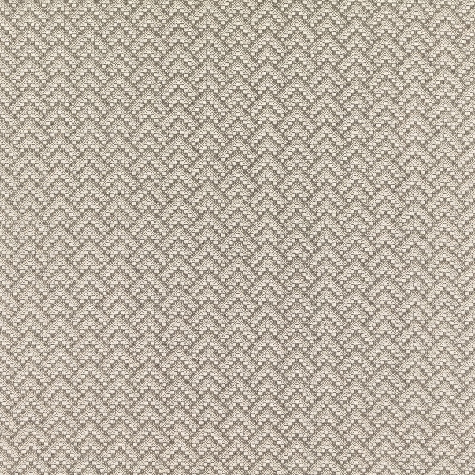 Warm gravel-grey woven fabric with a small repeating zigzag diamond pattern