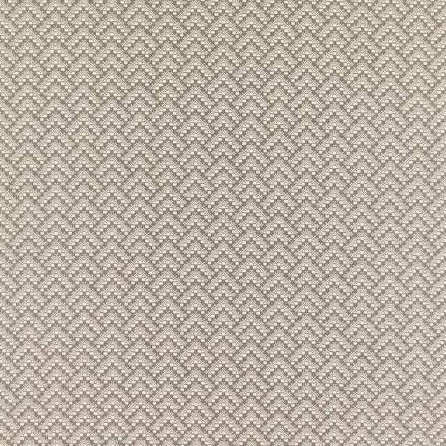 Warm gravel-grey woven fabric with a small repeating zigzag diamond pattern