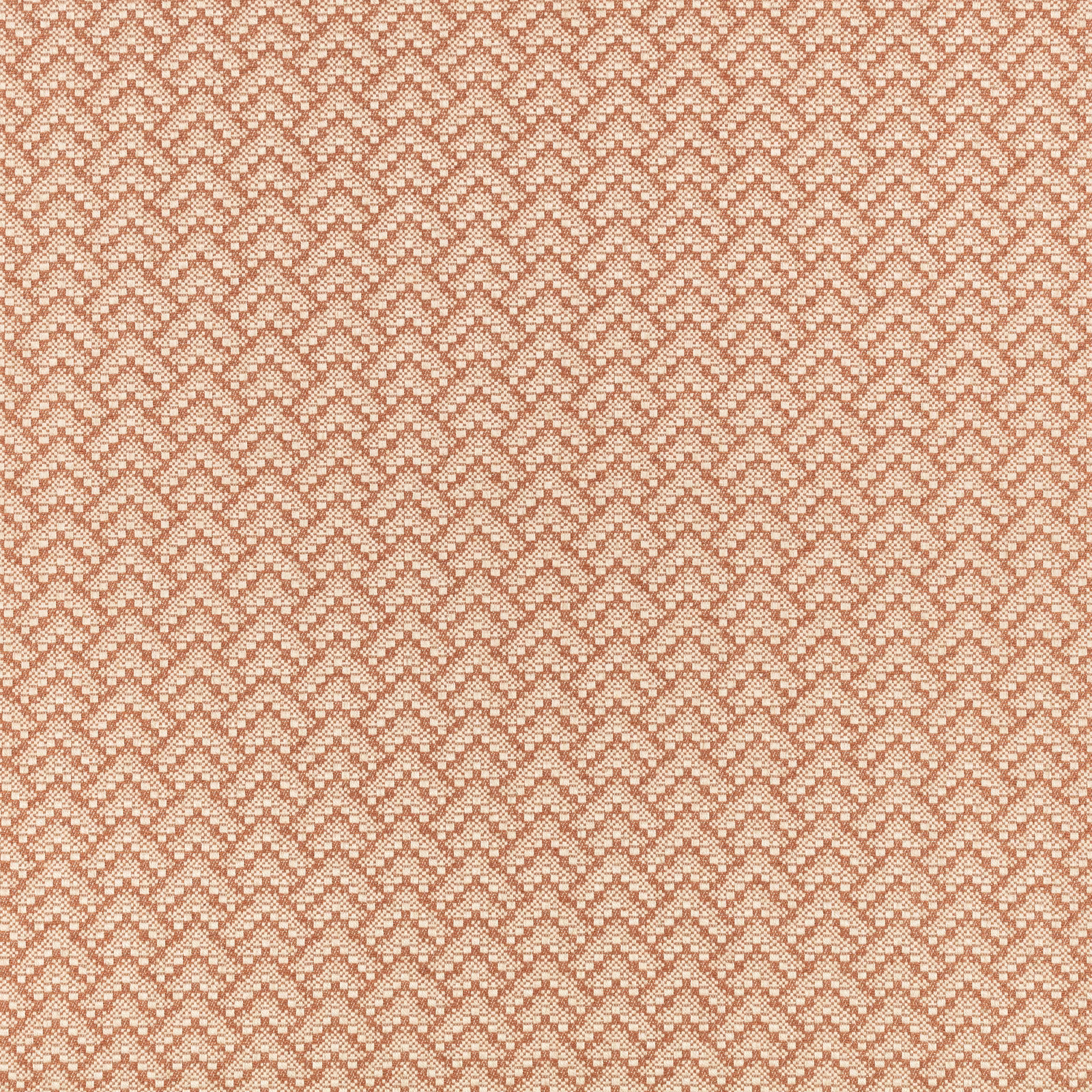 Muted terracotta-peach fabric with a tiny cream diamond lattice and fine woven texture