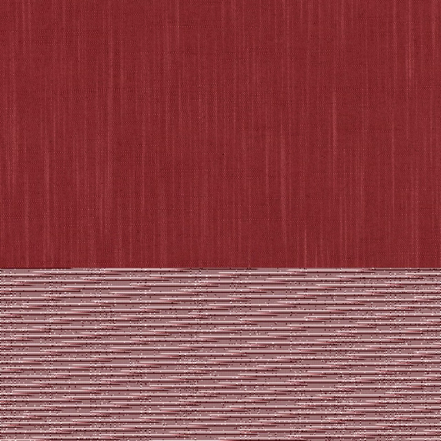 Deep red woven swatch with vertical upper lines and horizontal lower striations
