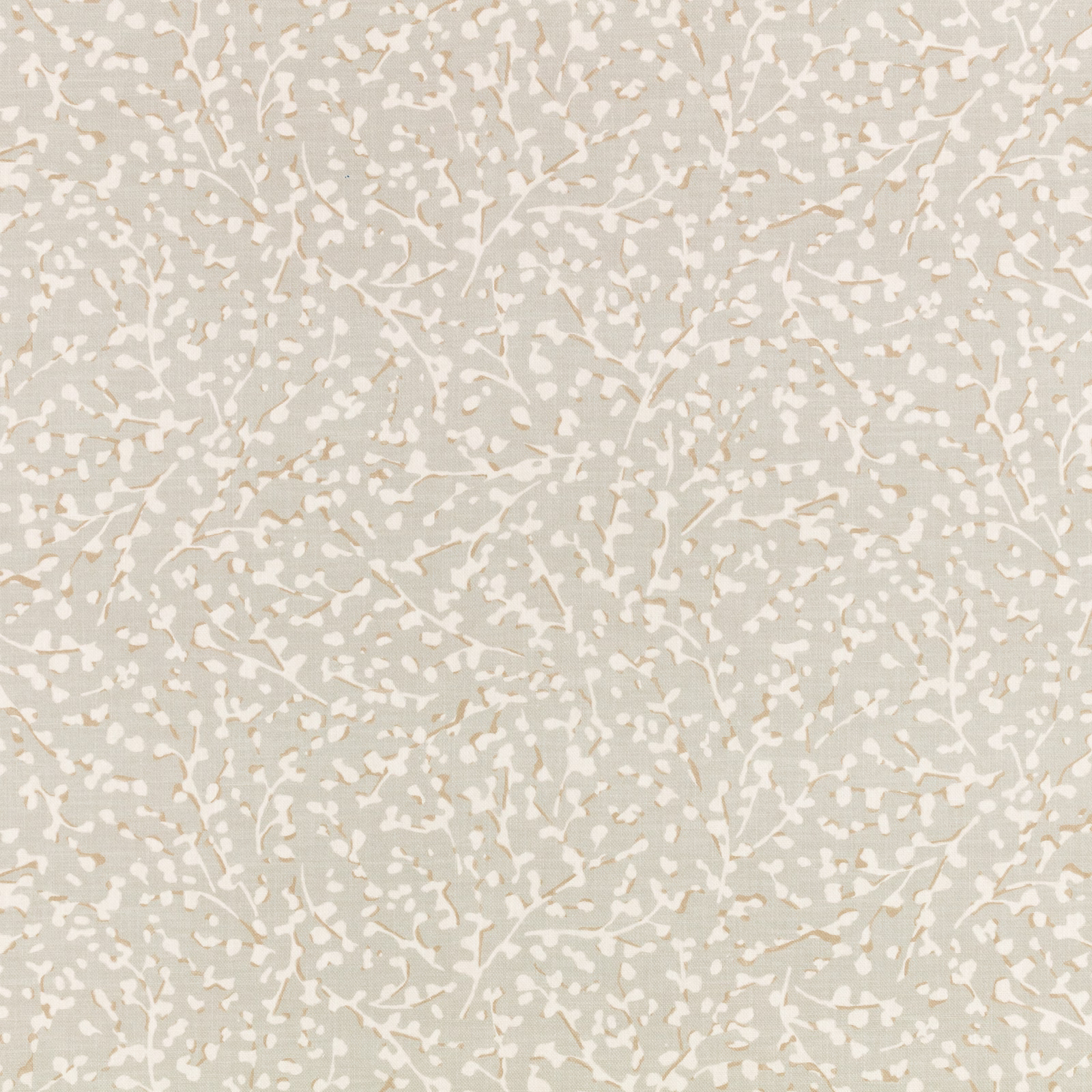 Pale blue-grey Eleni Moonstone fabric with delicate cream branching botanical marks
