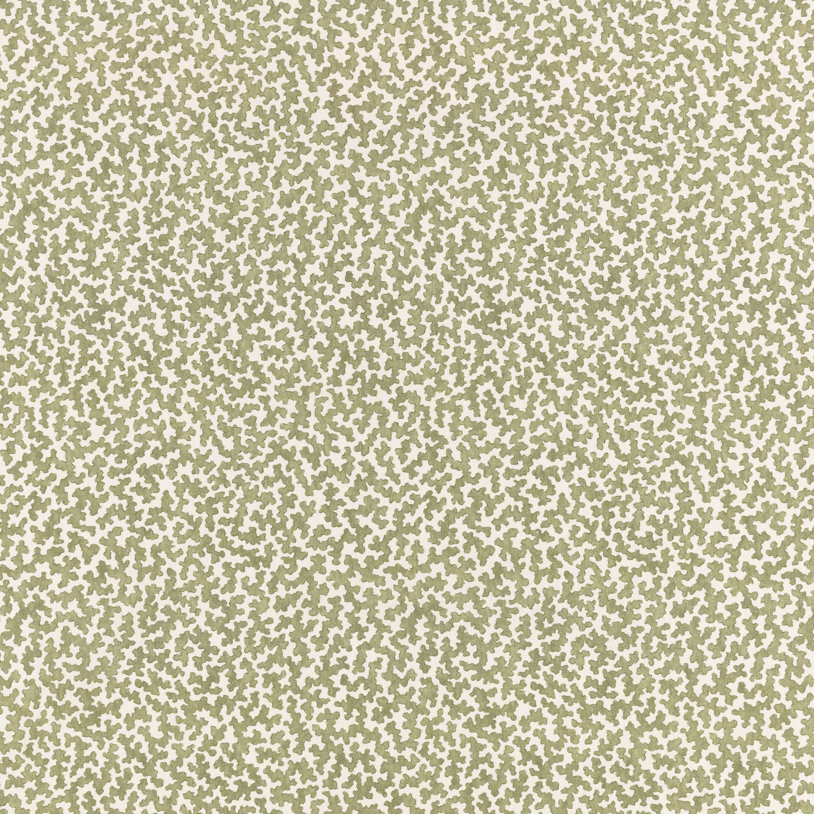 Dense matcha-green micro motif scattered across an ivory fabric ground