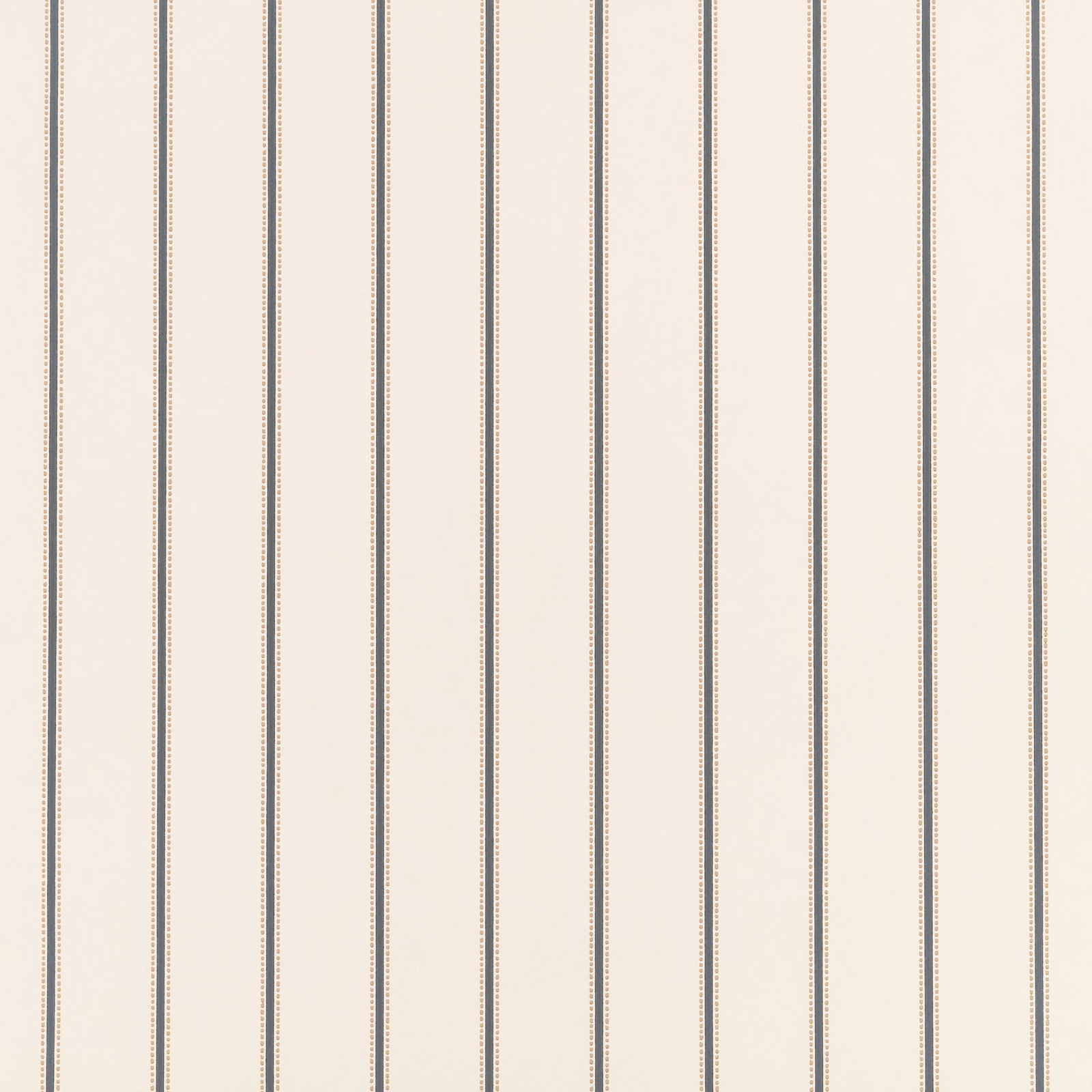 Warm ivory wallpaper with fine grey-blue vertical pinstripes and subtle woven-looking detail
