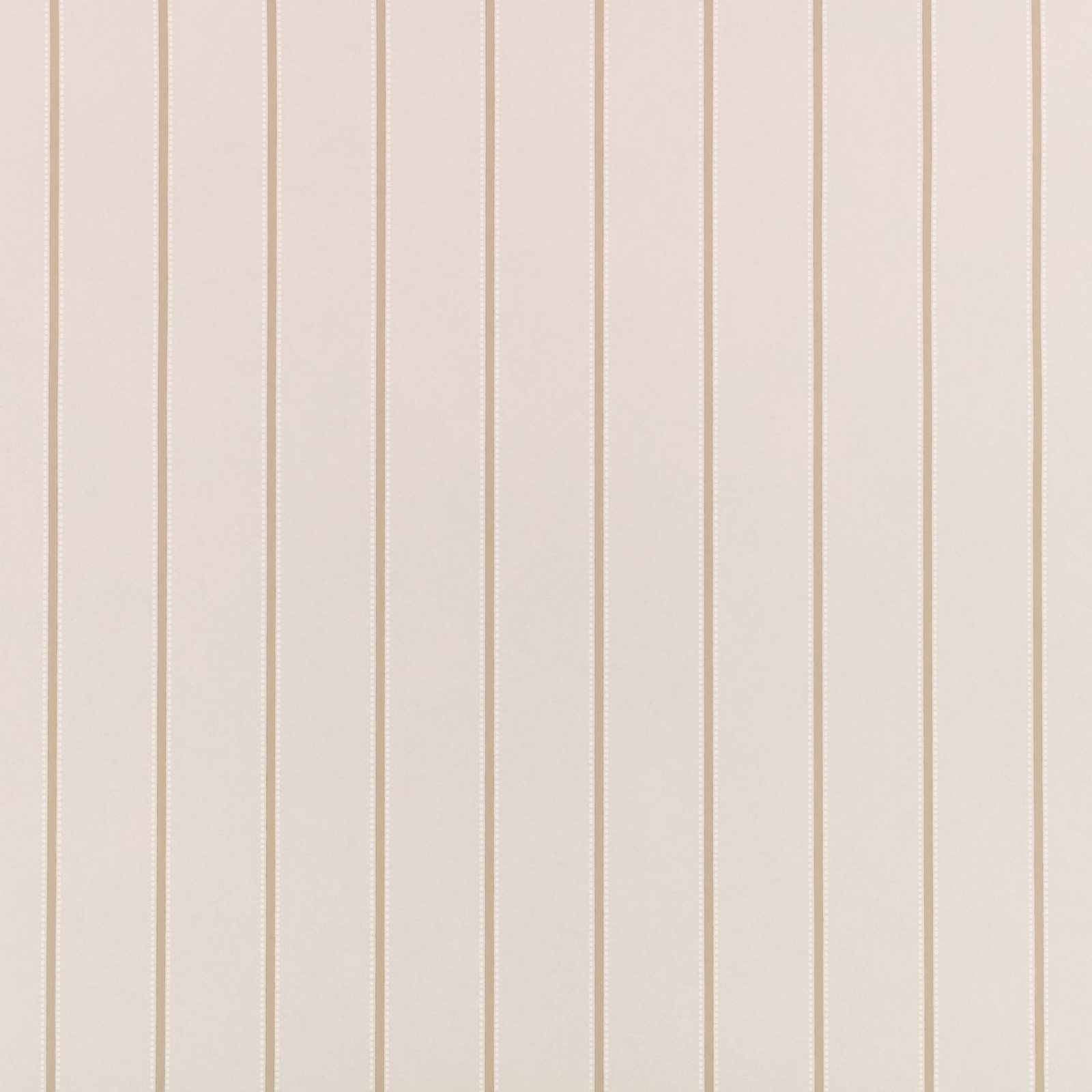 Warm ivory wallpaper with fine taupe vertical stripes and a lightly textured surface