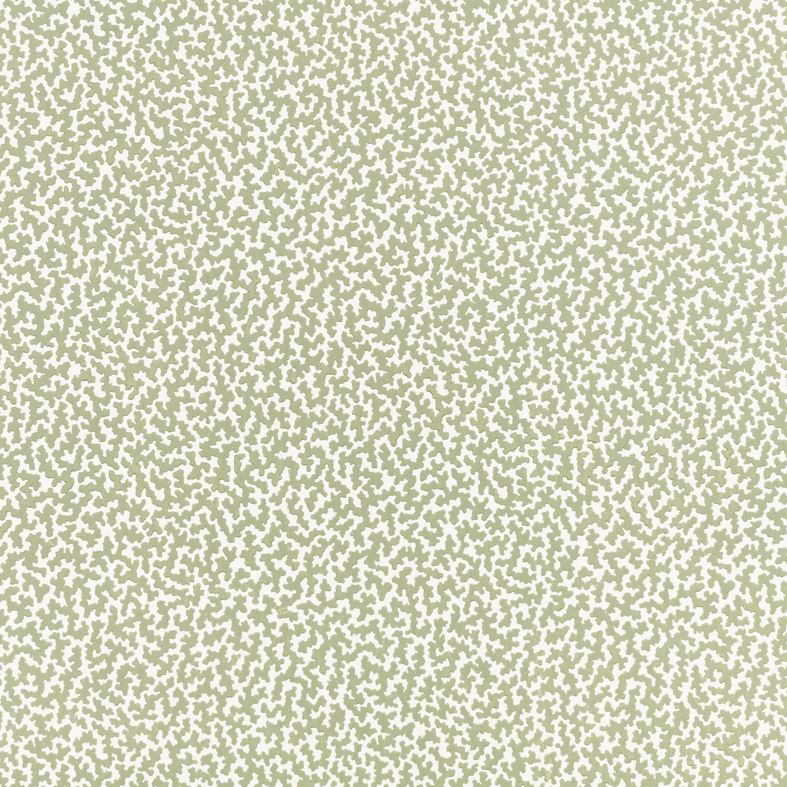 Aloe-sage wallpaper with dense ivory and pale green organic flecks