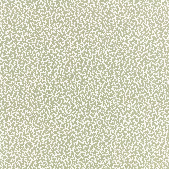 Aloe-sage wallpaper with dense ivory and pale green organic flecks
