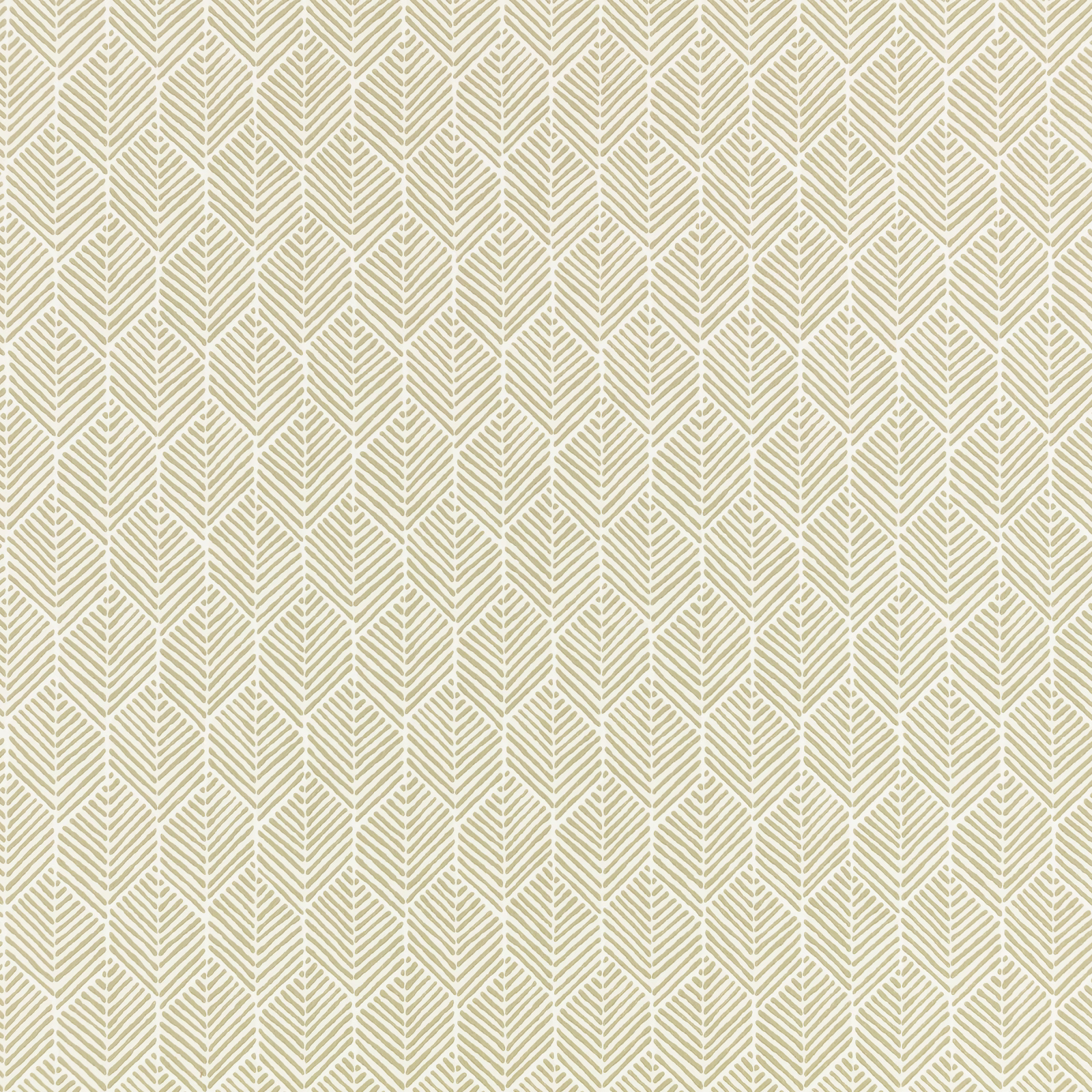 Pale cream wallpaper with small khaki chevron motifs in a fine linear pattern