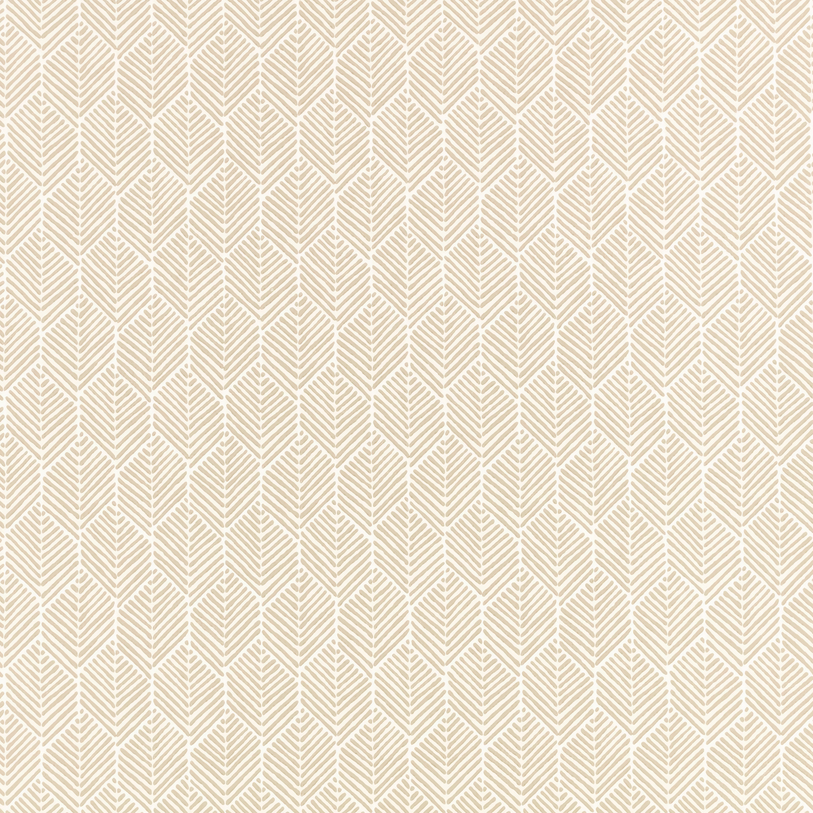 Warm oat beige wallpaper with fine ivory chevrons and repeating diamond stripes