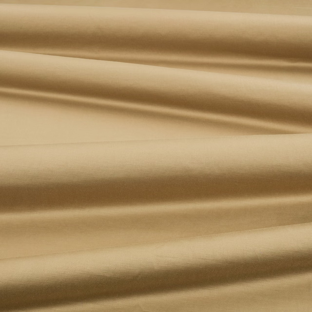 Warm fennel-beige textile with fine weave and softly lustrous horizontal folds