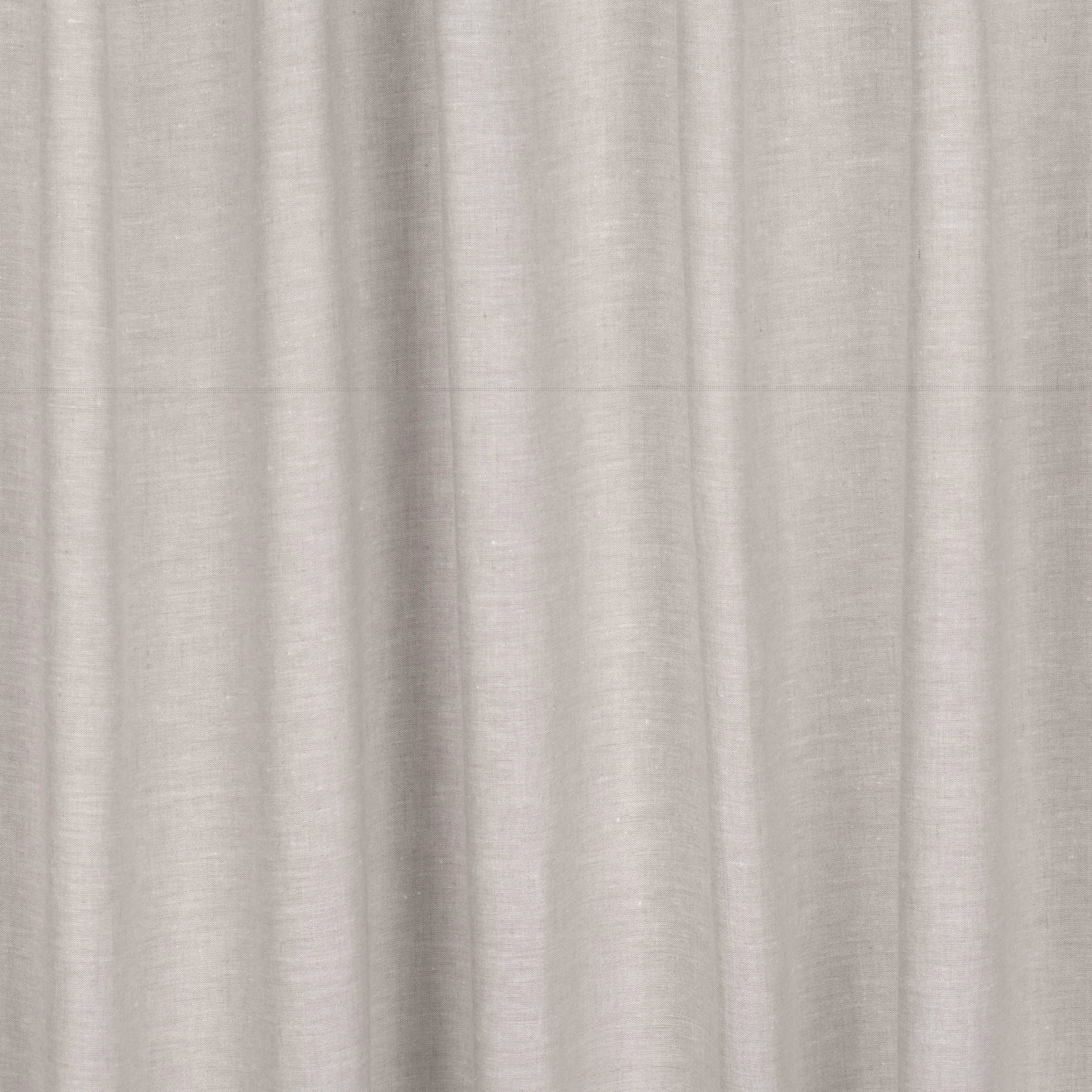 Pale greige woven fabric with fine vertical slubs and a soft reflective texture
