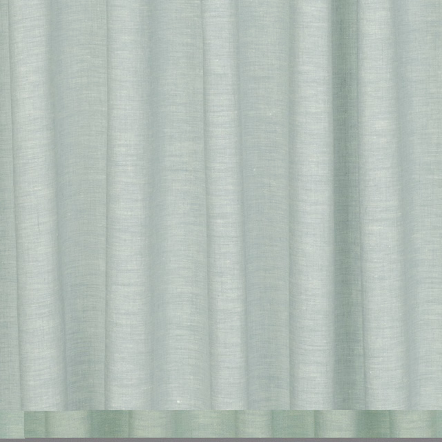 Pale blue-green Asolo Solent fabric showing fine vertical slubs and soft striations