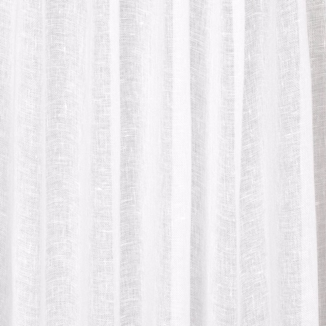 Chalk-white sheer textile with alternating vertical bands and fine woven texture