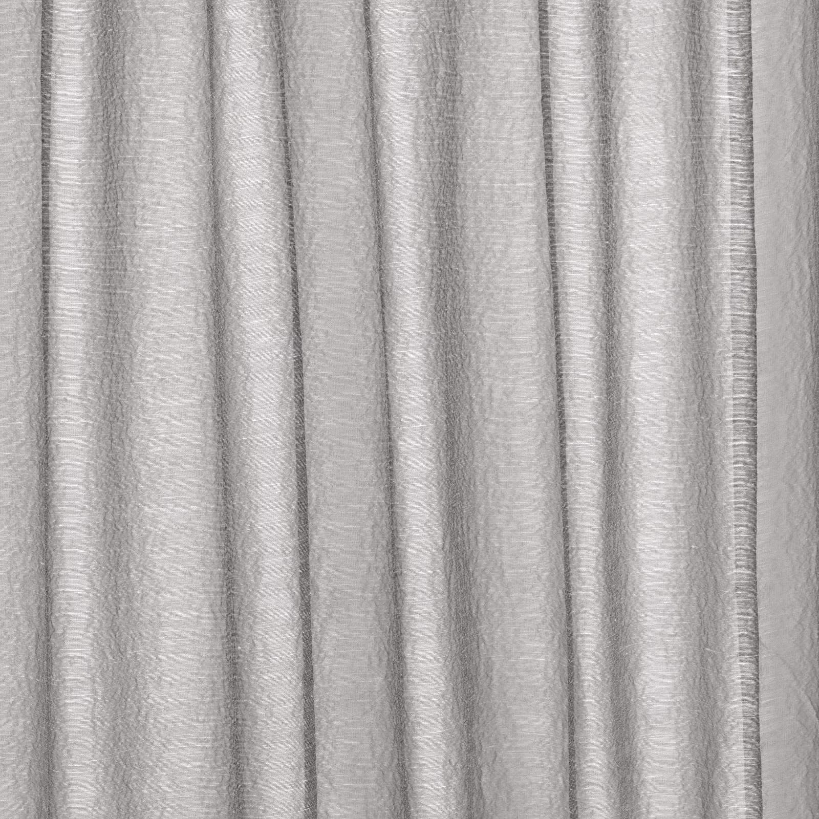 Pale silver-grey crinkled textile with softly vertical, translucent folds