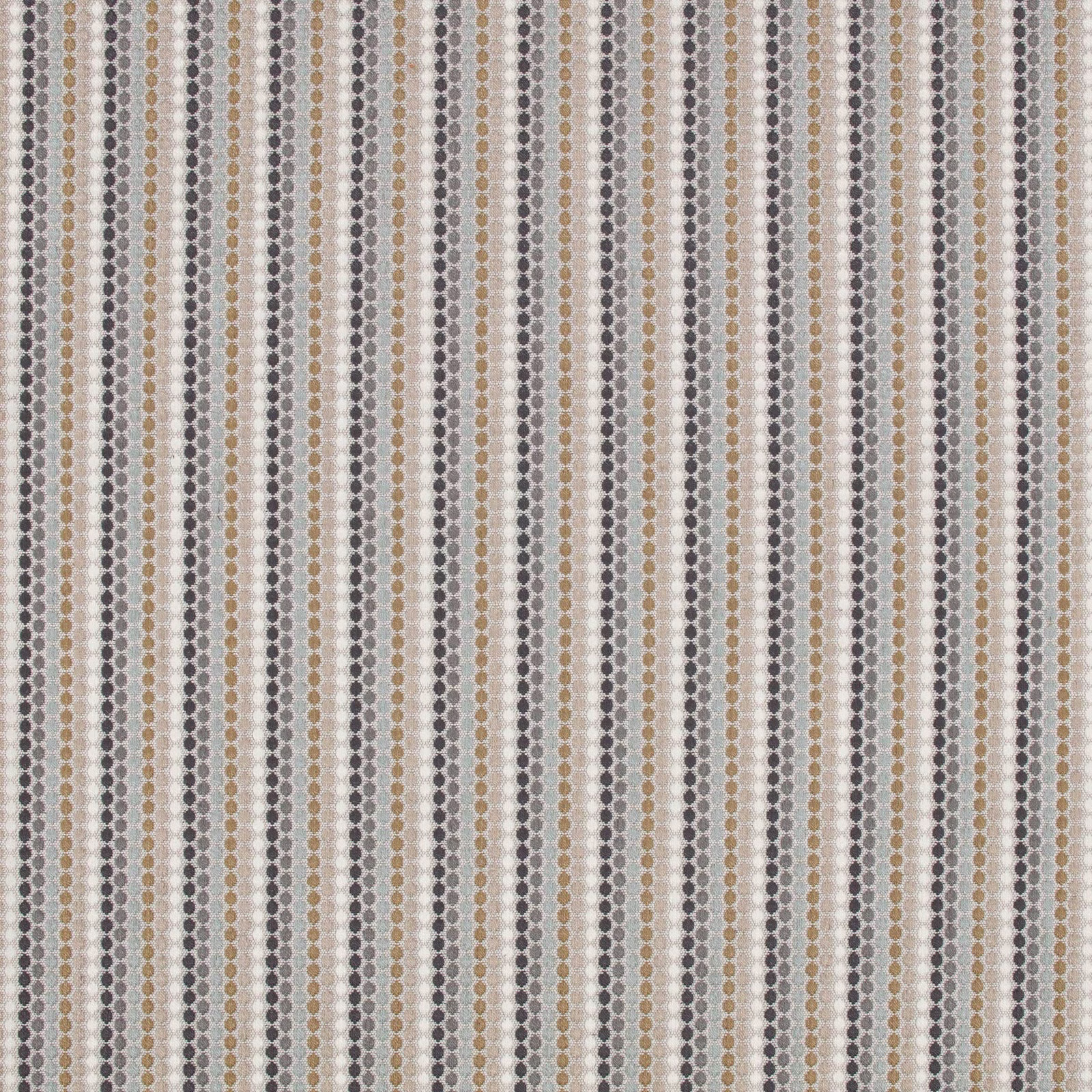Taupe, cream and grey woven fabric with fine vertical dotted stripes