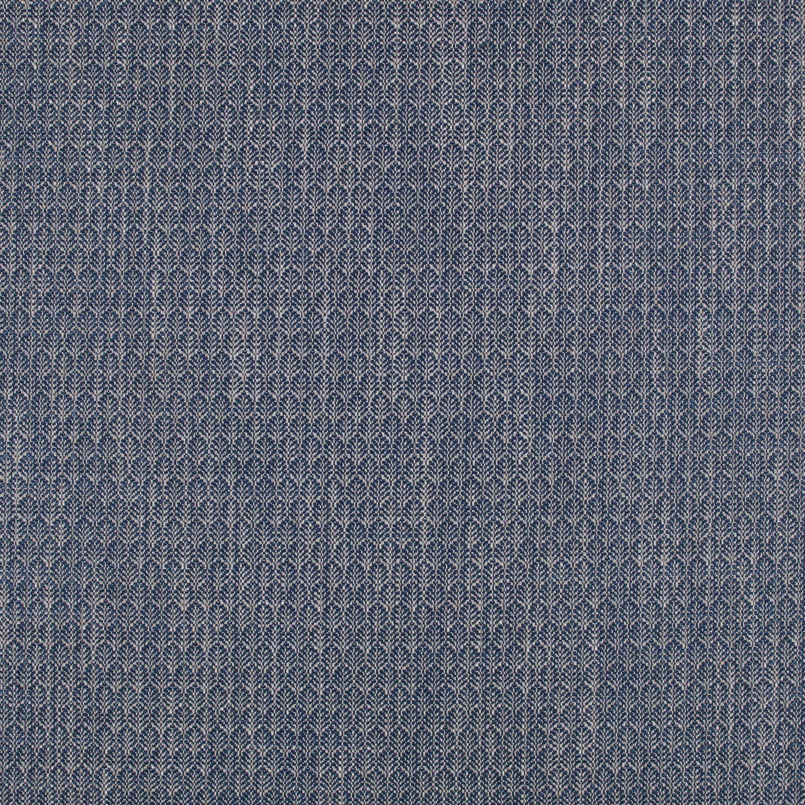 Deep indigo woven fabric with fine pale leaf motifs arranged in vertical rows