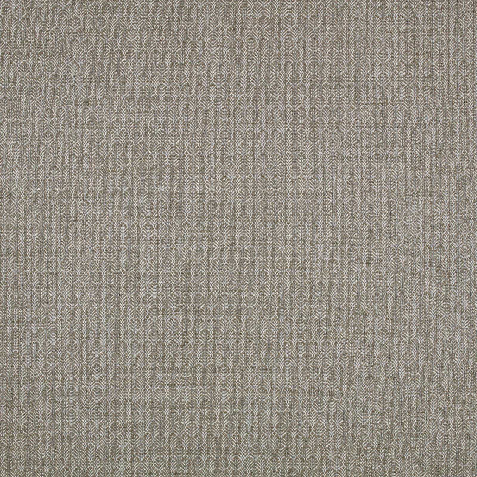 Warm stone-grey woven swatch with tiny pale repeating geometric leaf motifs