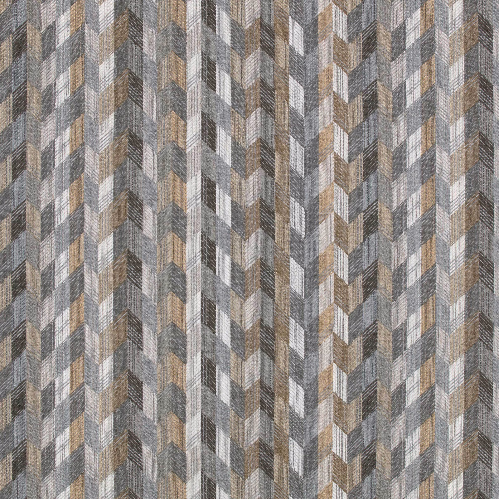 Warm taupe, grey and cream chevron fabric with fine woven texture