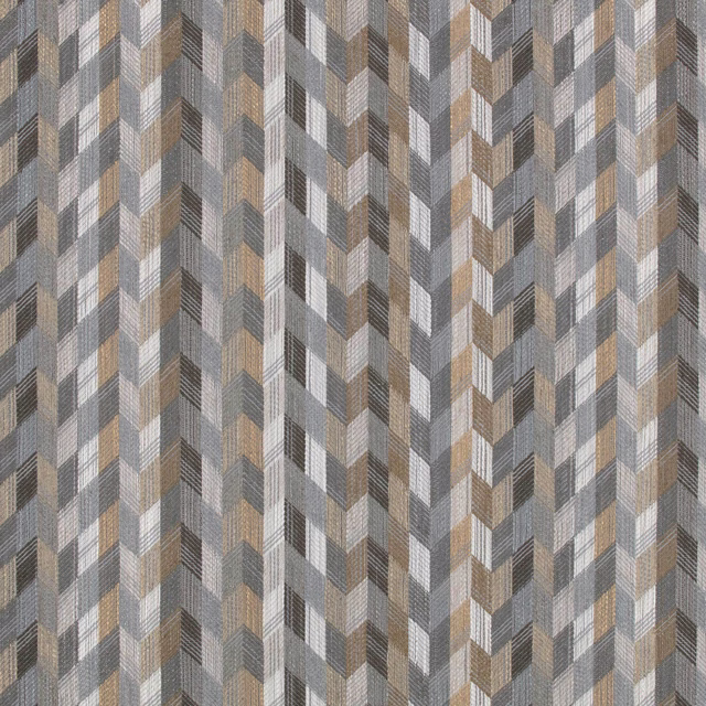 Warm taupe, grey and cream chevron fabric with fine woven texture