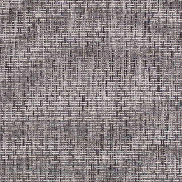 Close-up of Heskin Gunmetal’s cool grey woven grid with charcoal and taupe flecks
