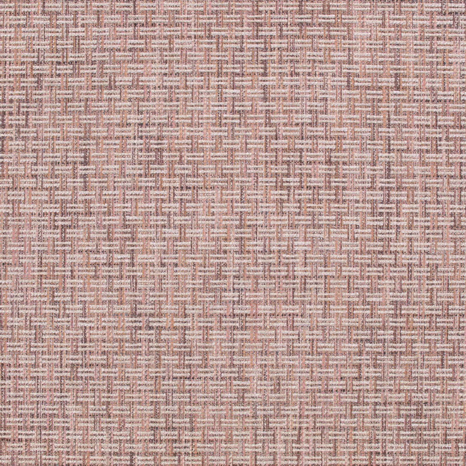 Muted sakura-pink woven ground with taupe and cream crosshatch texture