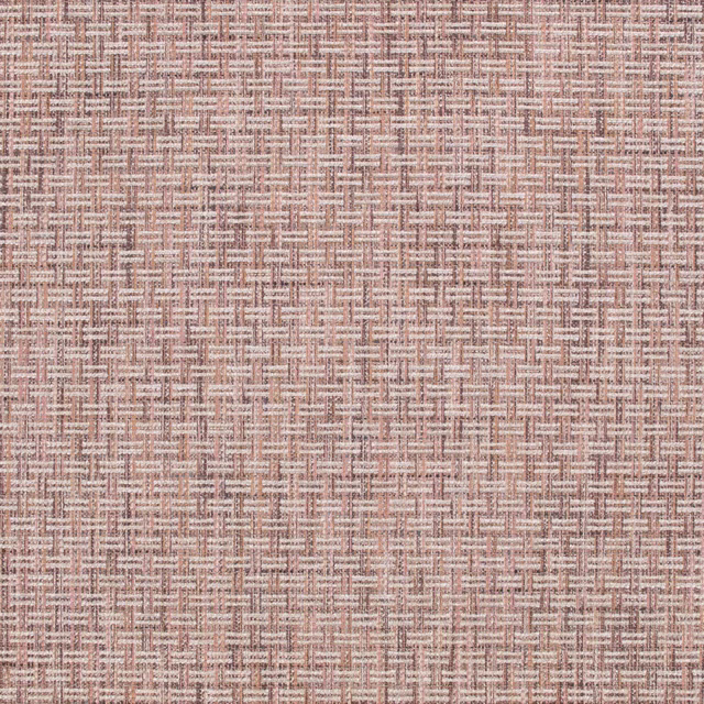 Muted sakura-pink woven ground with taupe and cream crosshatch texture