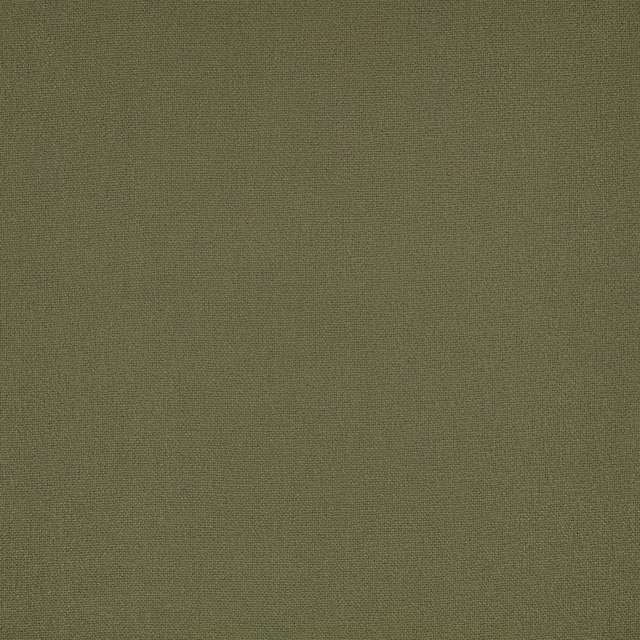 Close-up of muted fern-olive plain weave with a fine, subtly mottled surface