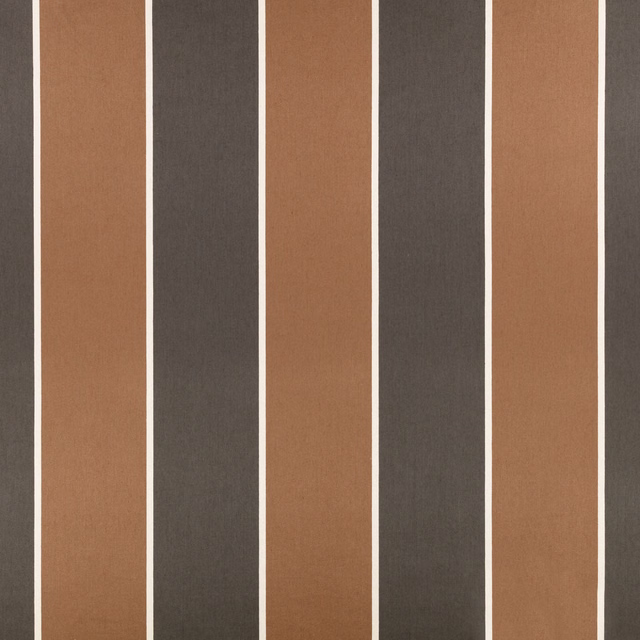 Warm cinnamon and charcoal vertical stripes divided by narrow cream lines