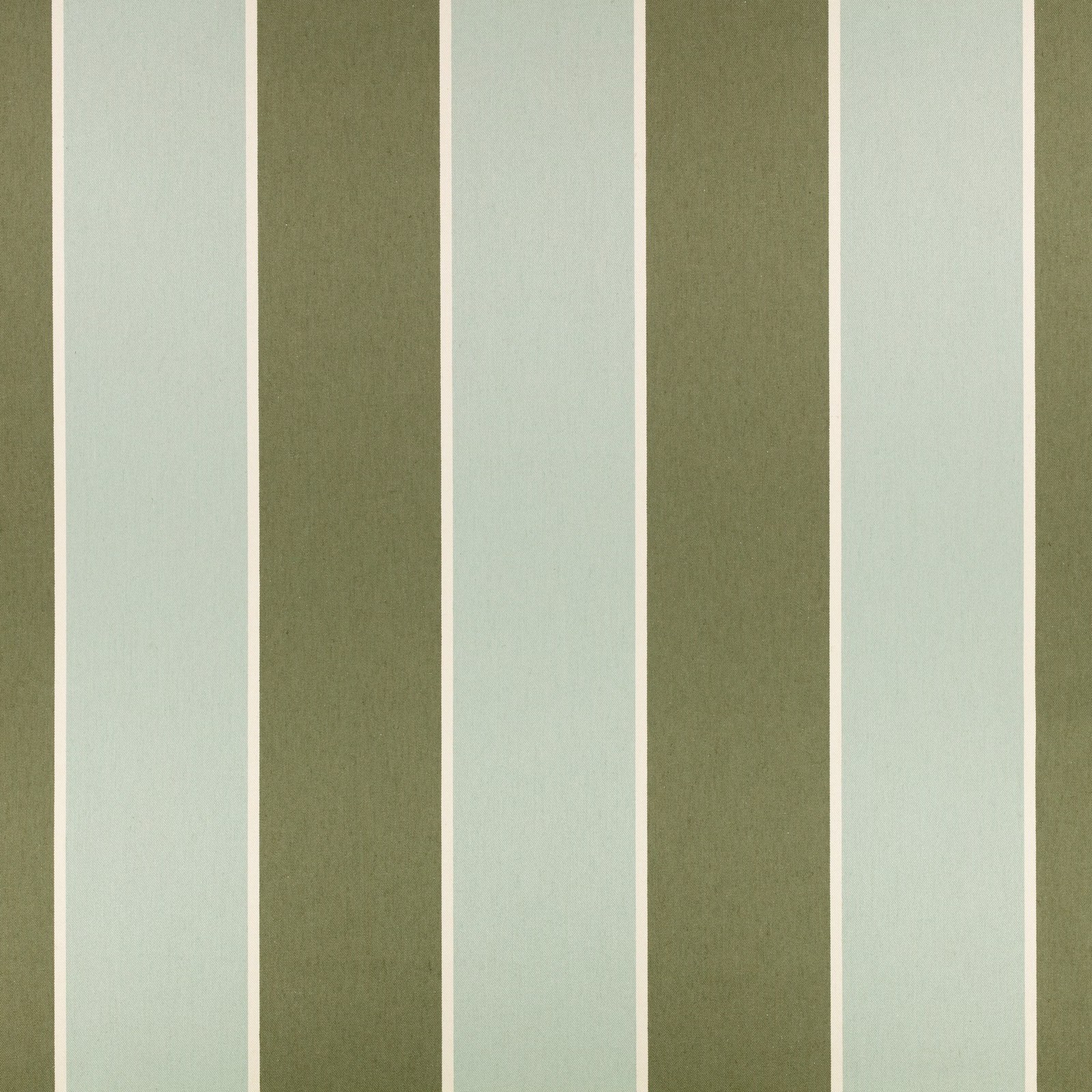 Pale mineral green and olive vertical striped fabric with a subtle woven texture
