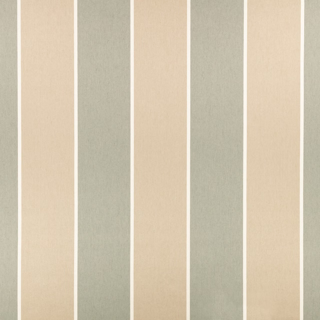 Warm oatmeal and pale sage vertical stripes with a softly textured weave