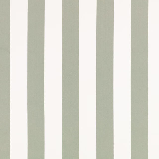 Muted eucalyptus and ivory vertical stripes with a softly woven surface