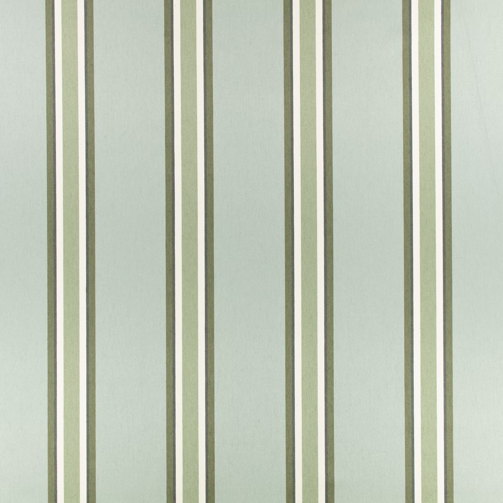 Pale mineral sage fabric with vertical olive and cream pinstripes
