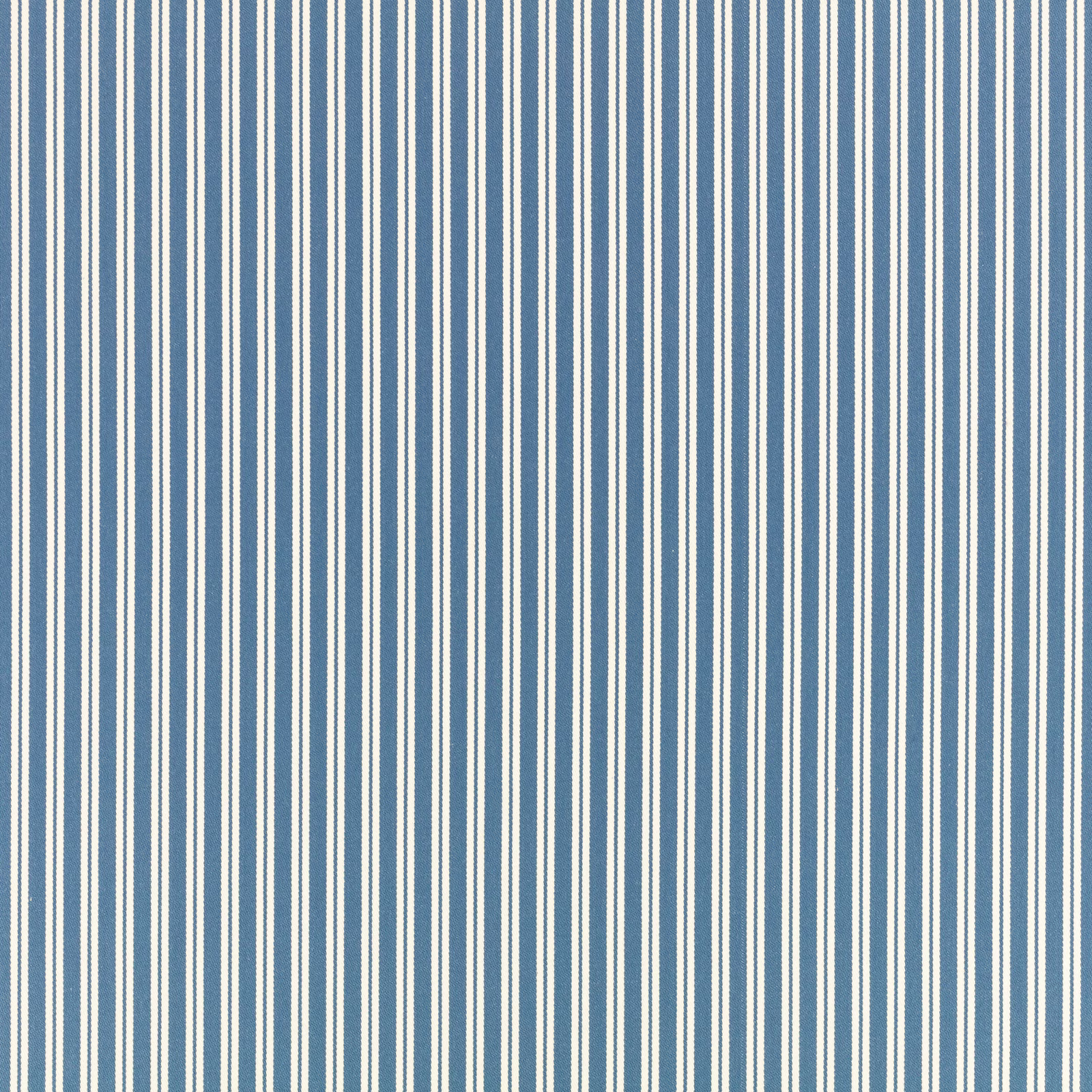 Cool blue and ivory vertical stripes with a subtly textured woven surface