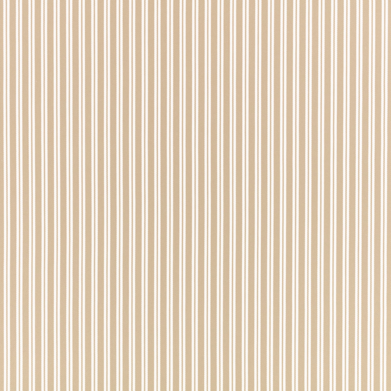 Warm jute-beige fabric with closely spaced ivory vertical stripes and subtle texture