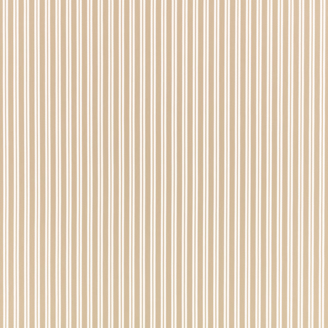 Warm jute-beige fabric with closely spaced ivory vertical stripes and subtle texture