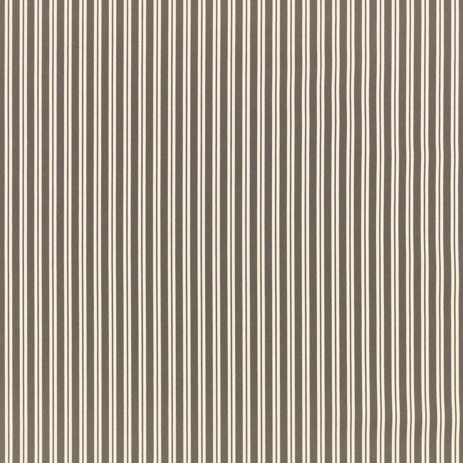 Muted slate-taupe fabric with narrow, irregular vertical ivory stripes and woven texture