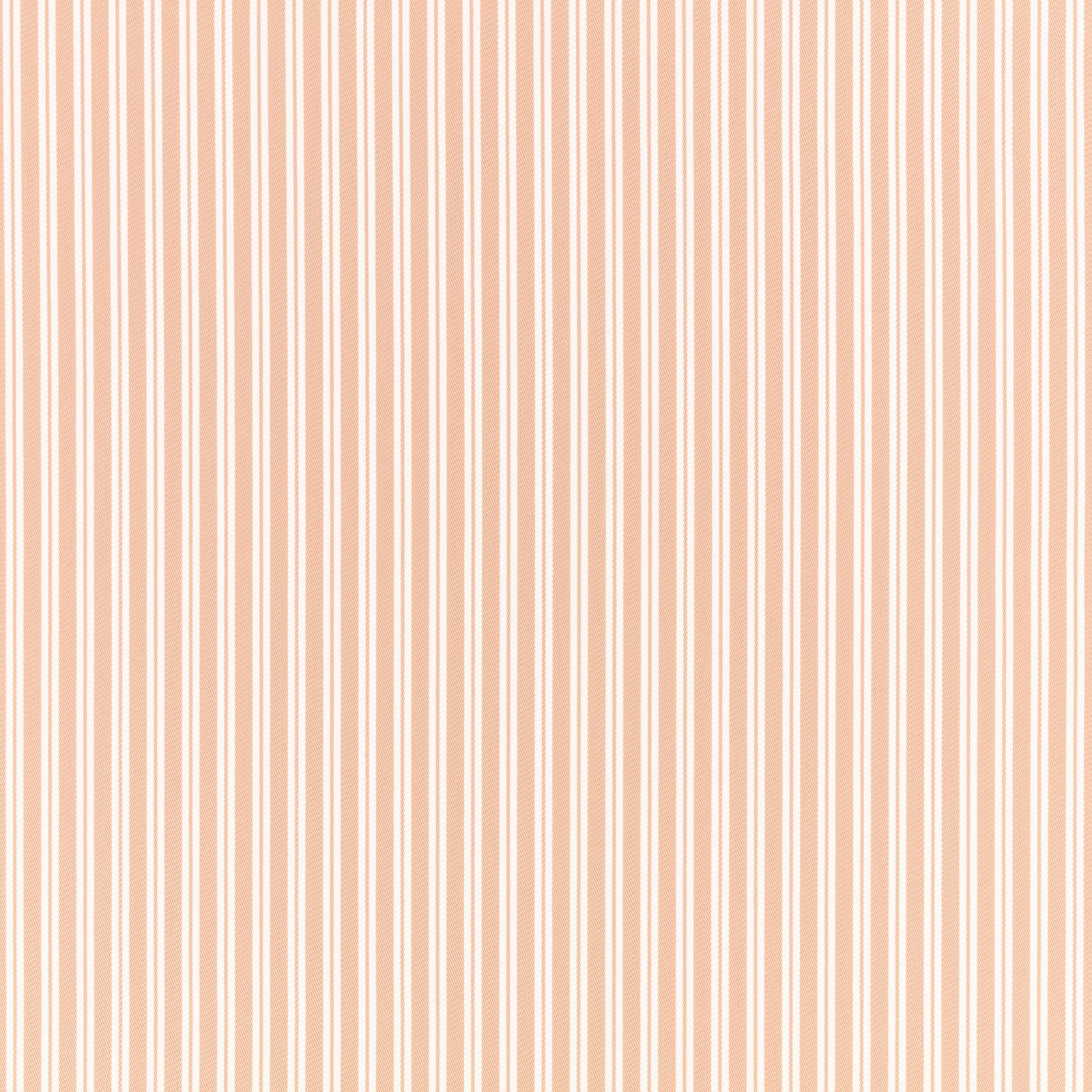 Warm Tuscan pink and cream fine vertical stripe fabric with a smooth surface