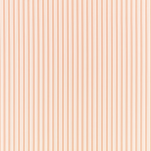 Warm Tuscan pink and cream fine vertical stripe fabric with a smooth surface