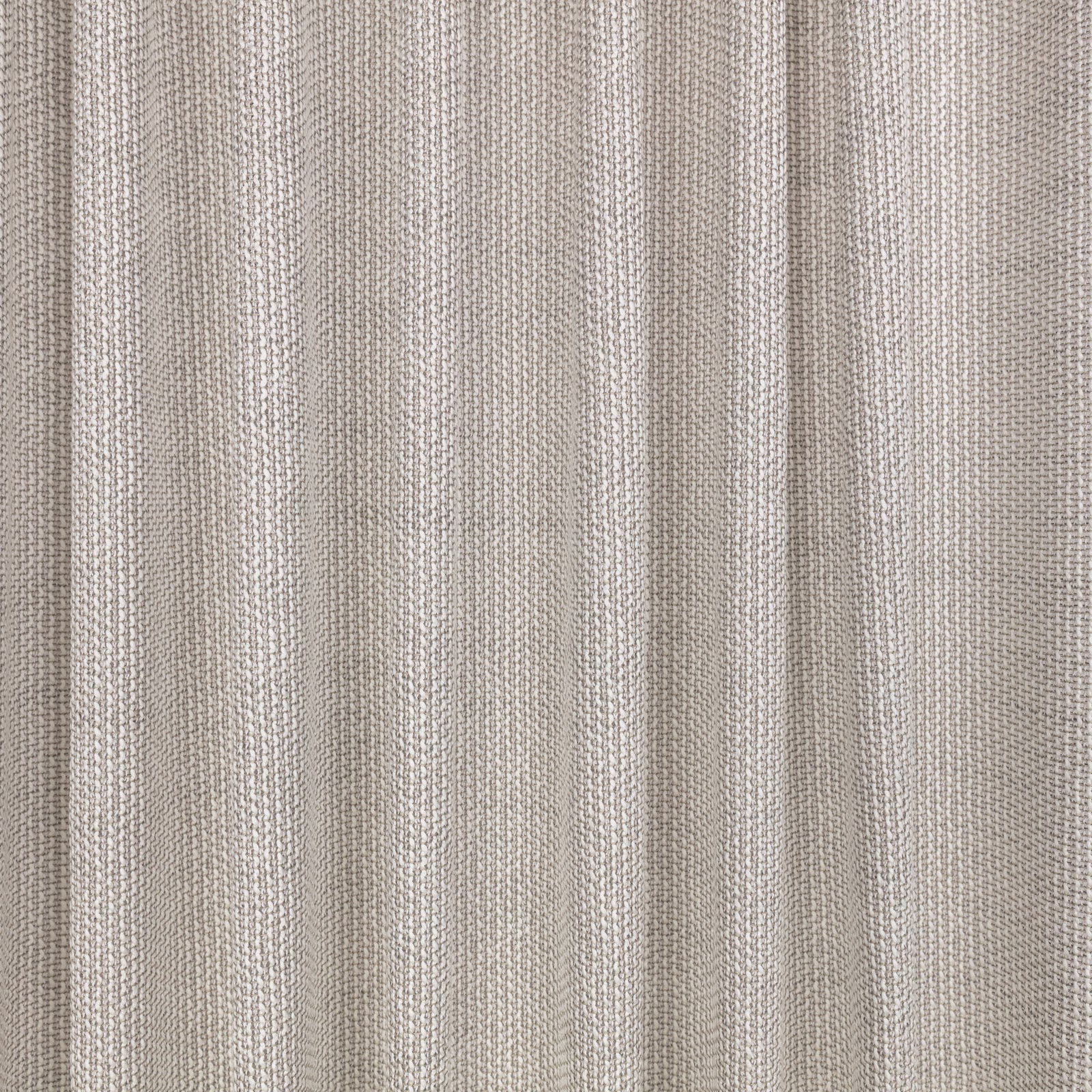Pale taupe-grey woven fabric with fine vertical striations and subtle tonal texture