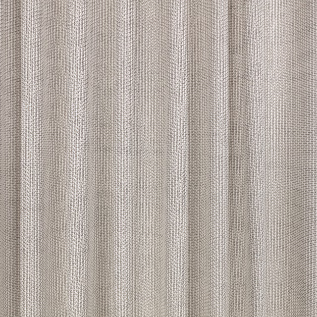 Pale taupe-grey woven fabric with fine vertical striations and subtle tonal texture