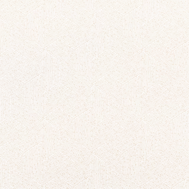 Ivory cream wallpaper with pale taupe cube geometry and fine linear detail