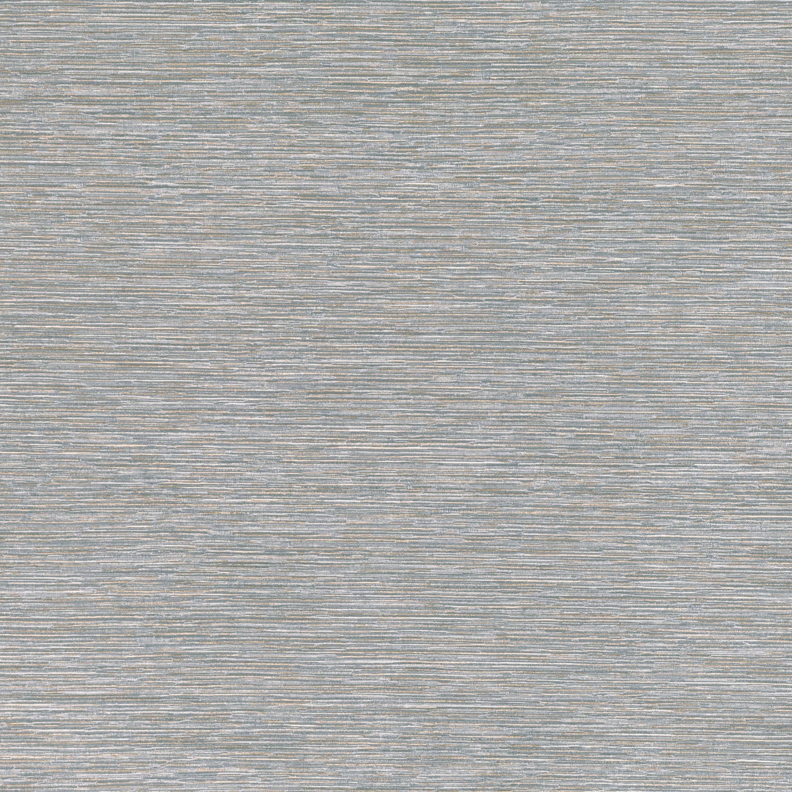 Close-up of French grey wallpaper with fine horizontal blue and taupe striations