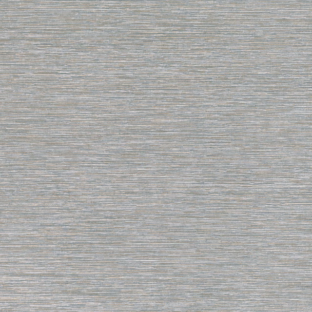 Close-up of French grey wallpaper with fine horizontal blue and taupe striations