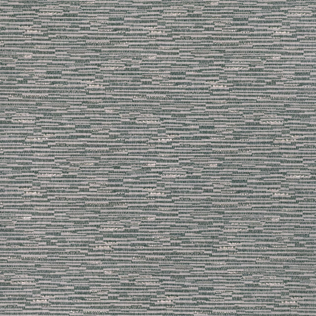 Layered greige and charcoal wallpaper with broken horizontal striations and subtle woven texture