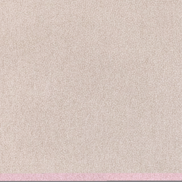 Warm beige mottled wallcovering with a narrow blush-pink border