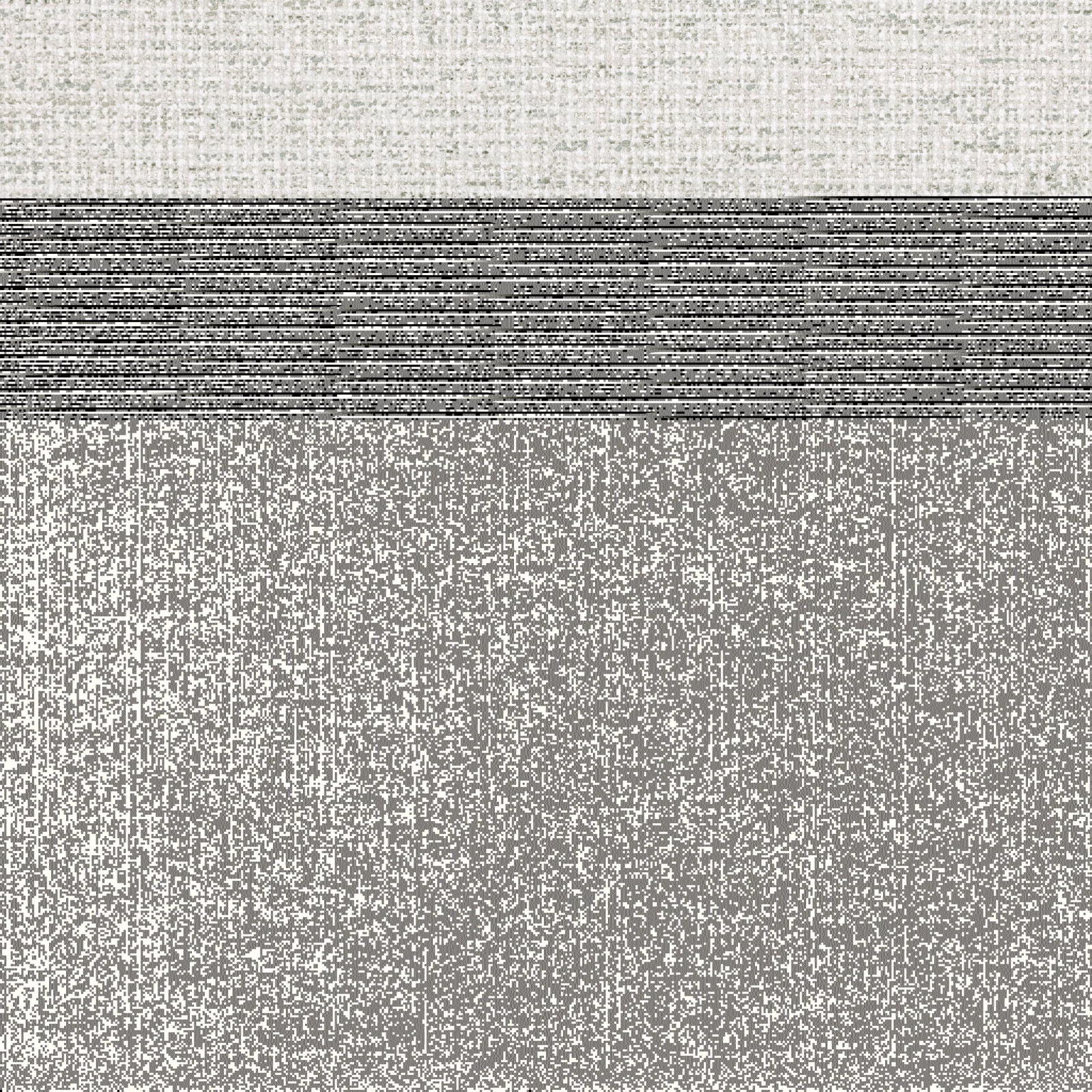 Warm taupe wallpaper with charcoal horizontal band and mottled vertical lower texture
