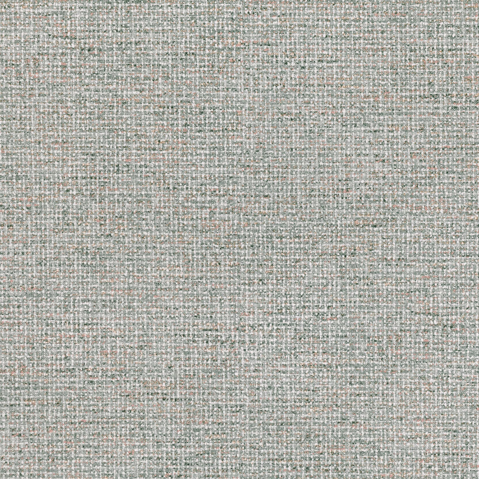 Pale grey-beige terrazzo wallpaper with blue-green threads and tiny terracotta flecks