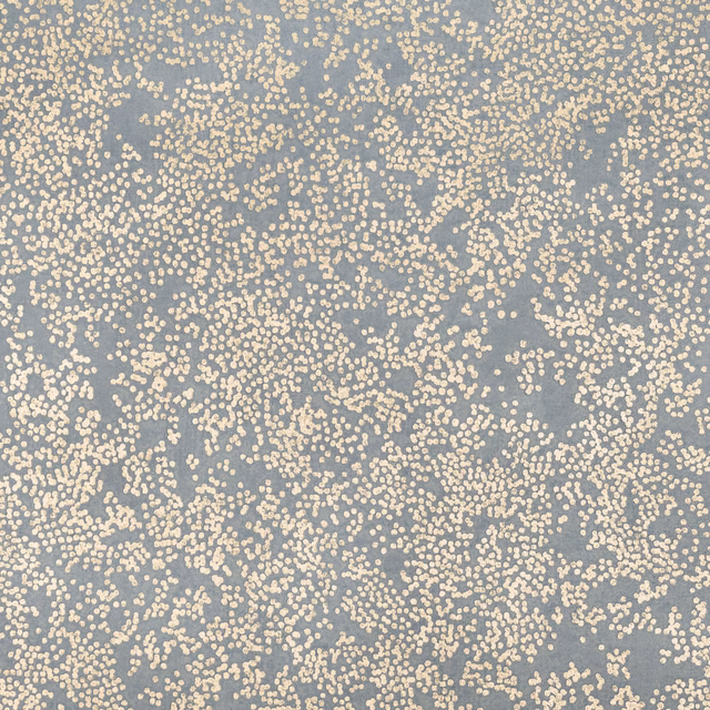 Cool blue-grey wallpaper scattered with dense irregular cream mineral-like flecks